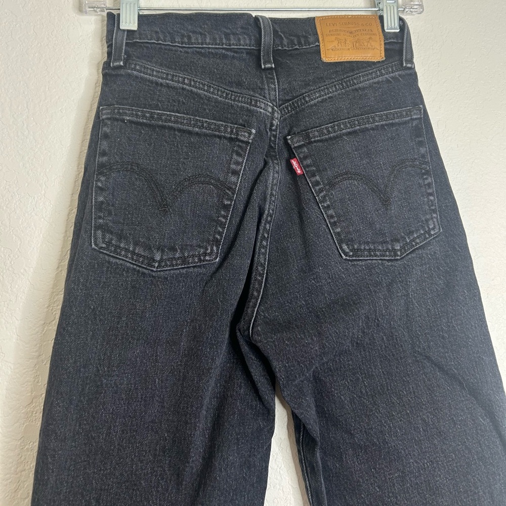 Levi's Black Ribcage Straight Ankle Leg Jeans Classic Style - Picture 13 of 13